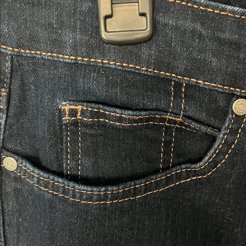 EUC Bandolino Mandie jeans, dark wash, straight leg, stretchy comfort, size 16 - Picture 5 of 14